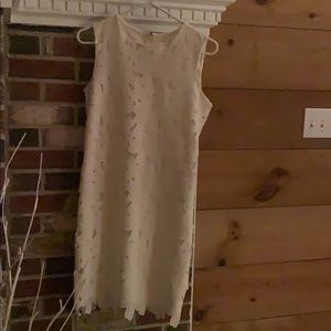 Cream colored Calvin Klein dress.